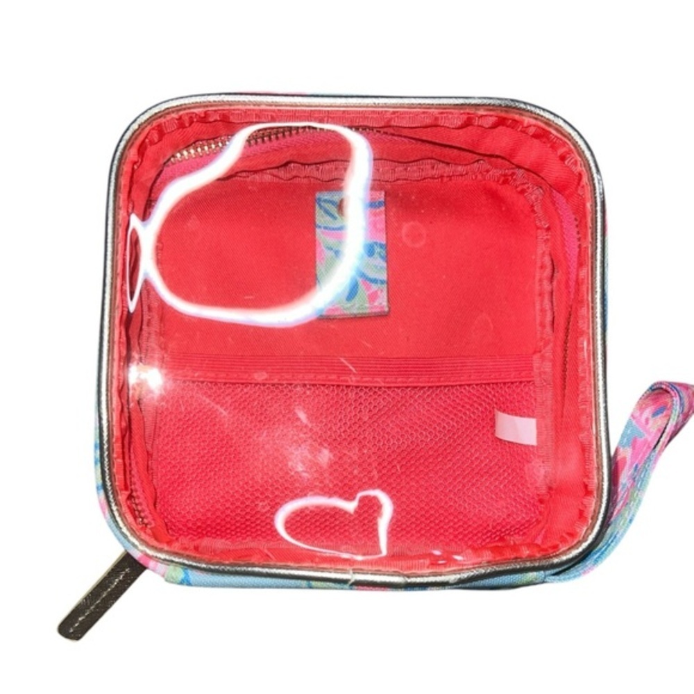 Like New Lilly Pulitzer Cord Organizer Tech Pouch Totally Blossom Pink Blue - Picture 2 of 6